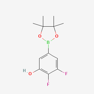 Chemical structure of 2,3-Difluoro-5-(4,4,5,5-tetramethyl-1,3,2-dioxaborolan-2-yl)phenol
