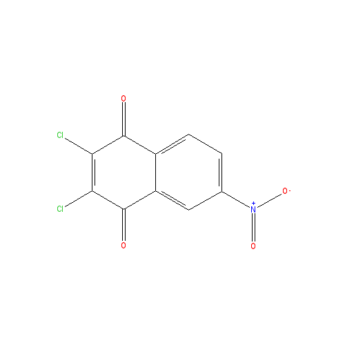 Chemical structure of 2,3-Dichloro-6-nitro-1,4-naphthoquinone