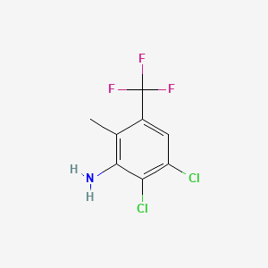 Chemical structure of 2,3-Dichloro-6-methyl-5-(trifluoromethyl)aniline