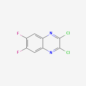 Chemical structure of 2,3-Dichloro-6,7-difluoroquinoxaline