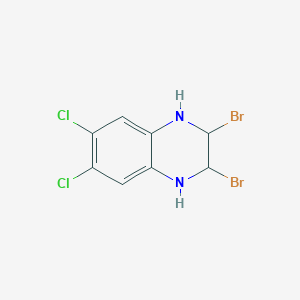 Chemical structure of 2,3-Dibromo-6,7-Dichloroquinoxaline