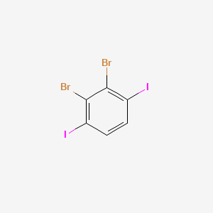 Chemical structure of 2,3-dibromo-1,4-diiodobenzene