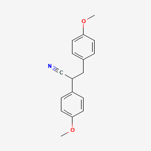 Chemical structure of 2,3-Bis(4-methoxyphenyl)propanenitrile