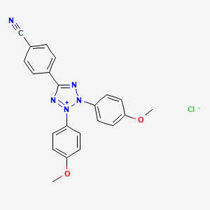 Chemical structure of 2,3-Bis(4-methoxyphenyl)-5-(4-cyanophenyl)tetrazolium Chloride