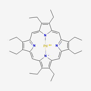 Chemical structure of 2,3,7,8,12,13,17,18-Octaethyl-21H,23H-porphine palladium(II)