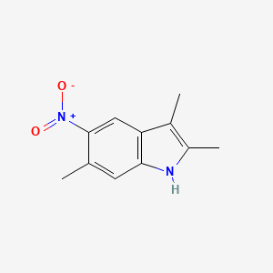 Chemical structure of 2,3,6-Trimethyl-5-nitro-1H-indole
