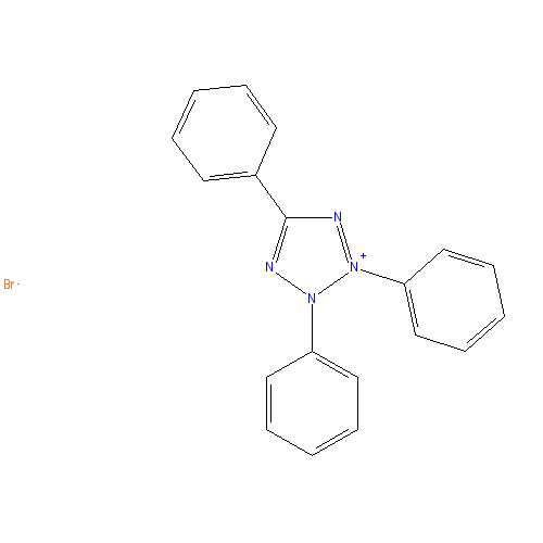 Chemical structure of 2,3,5-Triphenyltetrazolium Bromide