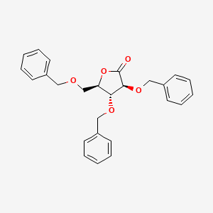 Chemical structure of 2,3,5-tri-O-benzyl-D-arabino-γ-lactone