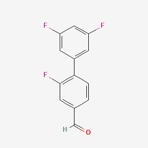 Chemical structure of 2,3',5'-Trifluoro-[1,1'-biphenyl]-4-carbaldehyde