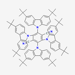 Chemical structure of 2,3,5,6-tetrakis(3,6-di-t-Butylcarbazol-9-yl)-1,4-dicyanobenzene