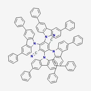 Chemical structure of 2,3,5,6-tetrakis(3,6-diphenylcarbazol-9-yl)-1,4-dicyanobenzene