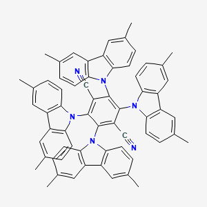 Chemical structure of 2,3,5,6-Tetrakis(3,6-dimethyl-9H-carbazol-9-yl)-1,4-benzenedicarbonitrile