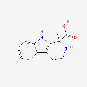 Chemical structure of 2,3,4,9-tetrahydro-1-methyl-1H-pyrido[3,4-b]indole-1-carboxylic acid