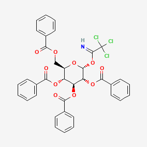Chemical structure of 2,3,4,6-Tetra-O-benzoyl-1-O-(2,2,2-trichloroethanimidoyl)-α-D-glucopyranose
