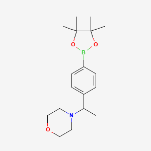 Chemical structure of 2,2-Dimethyl-N-[4-(4,4,5,5-tetramethyl-1,3,2-dioxaborolan-2-yl)phenyl]butanamide