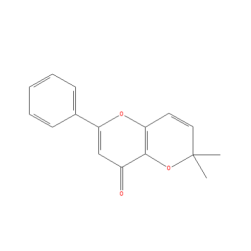 Chemical structure of 2,2-Dimethyl-6-phenylpyrano[3,4-b]pyran-8-one