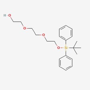 Chemical structure of 2,2-Dimethyl-3,3-diphenyl-4,7,10-trioxa-3-siladodecan-12-ol