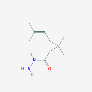 Chemical structure of 2,2-Dimethyl-3-(2-methyl-1-propenyl)cyclopropanecarbohydrazide