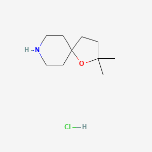 Chemical structure of 2,2-Dimethyl-1-oxa-8-azaspiro[4.5]decane hydrochloride