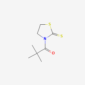 Chemical structure of 2,2-Dimethyl-1-(2-Thioxothiazolidin-3-Yl)Propan-1-One