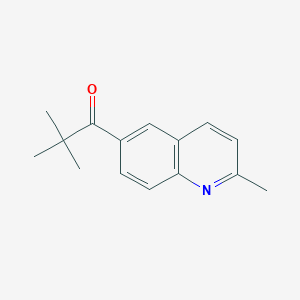 Chemical structure of 2,2-Dimethyl-1-(2-methylquinolin-6-yl)propan-1-one