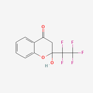 Chemical structure of 2,2-difluoro-3-(4-(trifluoromethoxy)phenyl)cyclopropane-1-carboxylic acid
