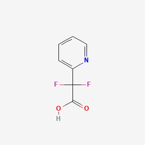 Chemical structure of 2,2-difluoro-2-(pyridin-2-yl)acetic acid