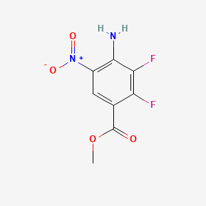 Chemical structure of 2,2-difluoro-2-(6-methyl-5-nitropyridin-2-yl)acetic acid