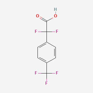 Chemical structure of 2,2-difluoro-2-(4-(trifluoromethyl)phenyl)acetic acid
