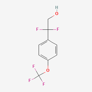Chemical structure of 2,2-difluoro-2-(4-(trifluoromethoxy)phenyl)ethan-1-ol