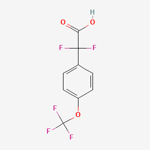 Chemical structure of 2,2-difluoro-2-(4-(trifluoromethoxy)phenyl)acetic acid