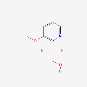 Chemical structure of 2,2-difluoro-2-(3-methoxypyridin-2-yl)ethan-1-ol
