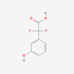 Chemical structure of 2,2-difluoro-2-(3-hydroxyphenyl)acetic acid