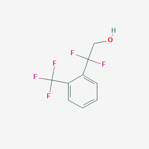 Chemical structure of 2,2-difluoro-2-(2-(trifluoromethyl)phenyl)ethan-1-ol