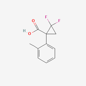 Chemical structure of 22-Difluoro-1-(o-tolyl)cyclopropane-1-carboxylic acid