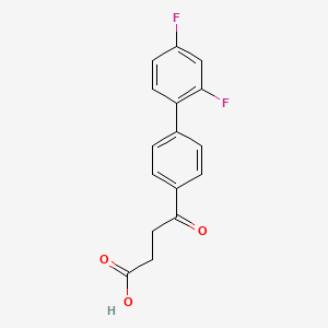 Chemical structure of 2,2-difluoro-1-(4-phenoxyphenyl)cyclopropane-1-carboxylic acid