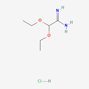 Chemical structure of 2,2-Diethoxyacetamidine Hydrochloride