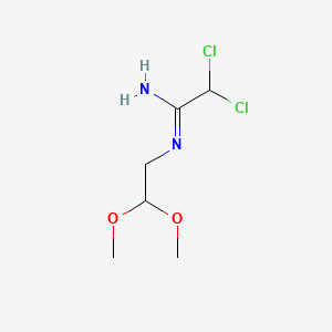 Chemical structure of 2,2-dichloro-N-(2,2-dimethoxyethyl)acetimidamide