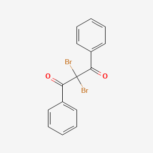 Chemical structure of 2,2-Dibromo-1,3-diphenyl-1,3-propanedione