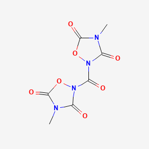 Chemical structure of 2,2'-Carbonylbis(3,5-dioxo-4-methyl-1,2,4-oxadiazolidine)