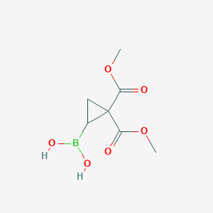 Chemical structure of 2,2-Bis(methoxycarbonyl)cyclopropyl boronic acid