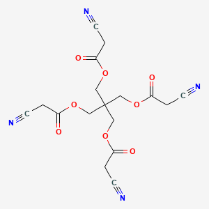 Chemical structure of Pentaerythritol tetrakis (cyanoacetate)