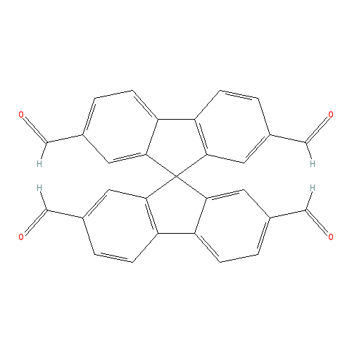 Chemical structure of 2,2',7,7'-Tetraformyl-9,9'-spirobifluorene