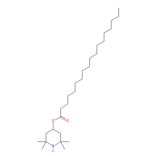 Chemical structure of 2,2,6,6-Tetramethyl-4-piperidinyl stearate