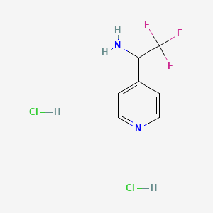 Chemical structure of 2,2,2-Trifluoro-1-(pyridin-4-yl)ethanamine dihydrochloride