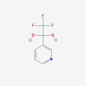 Chemical structure of 2,2,2-Trifluoro-1-(pyridin-3-yl)ethane-1,1-diol