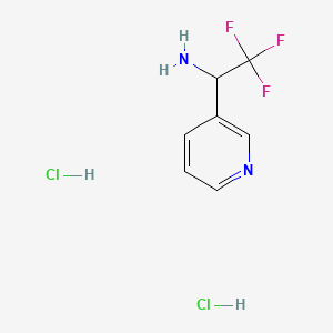 Chemical structure of 2,2,2-Trifluoro-1-(pyridin-3-yl)ethanamine dihydrochloride