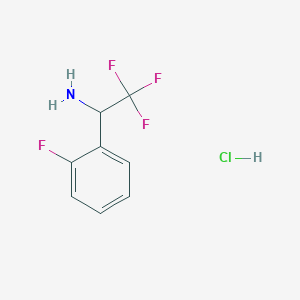 Chemical structure of 2,2,2-trifluoro-1-(2-fluorophenyl)ethan-1-amine hydrochloride