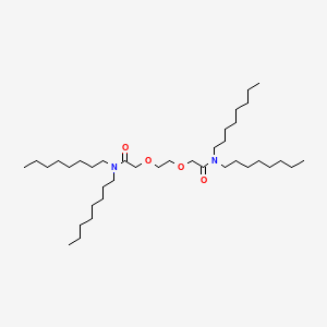Chemical structure of 2,2'-(ethane-1,2-diylbis(oxy))bis(N,N-dioctylacetamide)