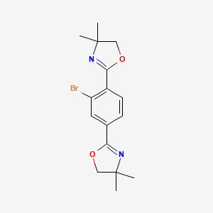 Chemical structure of 2,2'-(2-Bromo-1,4-phenylene)bis(4,4-dimethyl-4,5-dihydrooxazole)